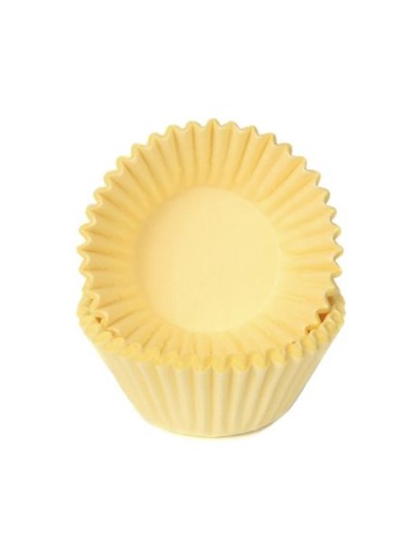 House of Marie Chocolade Baking Cups Pastel Geel -100st- //