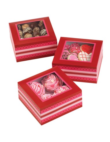 Wilton 4-cupcake Treat Box Valentine (set van 3)