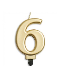 Metallic Kaars Pastel Goud Nummer 6 //