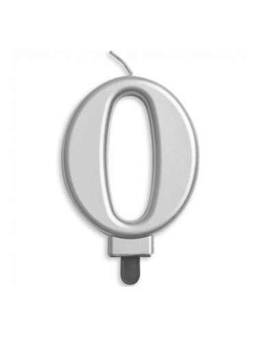 Metallic Kaars Zilver Nummer 0 //
