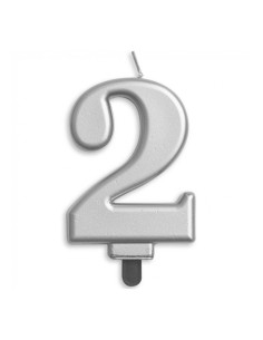 Metallic Kaars Zilver Nummer 2 //