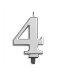 Metallic Kaars Zilver Nummer 4