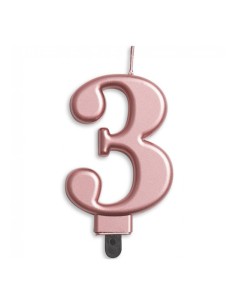 Metallic Kaars Rosé Goud Nummer 3 //