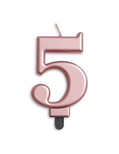 Metallic Kaars Rosé Goud Nummer 5 //