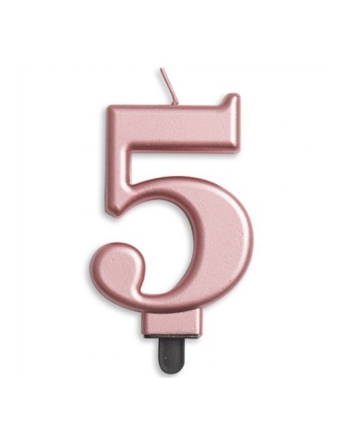 Metallic Kaars Rosé Goud Nummer 5 //