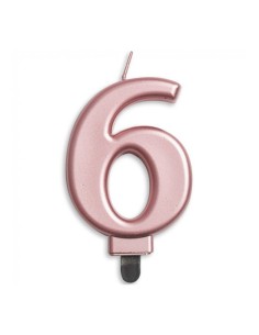 Metallic Kaars Rosé Goud Nummer 6