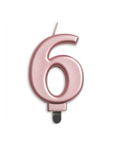 Metallic Kaars Rosé Goud Nummer 6 //
