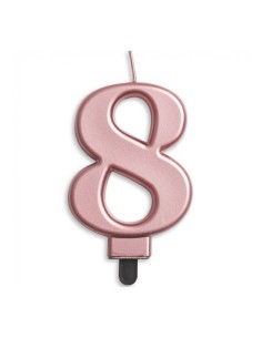Metallic Kaars Rosé Goud Nummer 8