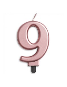 Metallic Kaars Rosé Goud Nummer 9