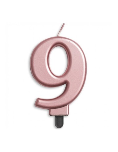 Metallic Kaars Rosé Goud Nummer 9 //