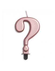 Metallic Kaars Rosé Goud Vraagteken //