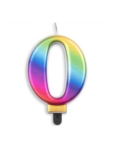 Metallic Kaars Regenboog Nummer 0 //
