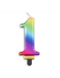 Metallic Kaars Regenboog Nummer 1