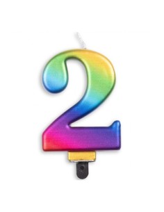 Metallic Kaars Regenboog Nummer 2 //