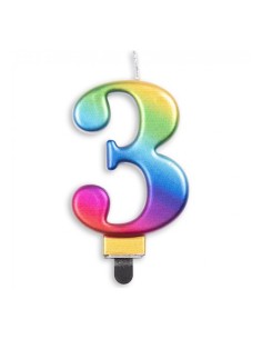 Metallic Kaars Regenboog Nummer 3