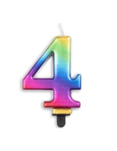 Metallic Kaars Regenboog Nummer 4