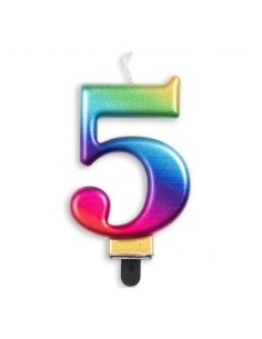 Metallic Kaars Regenboog Nummer 5 //