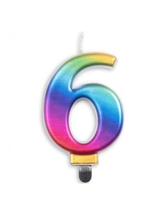 Metallic Kaars Regenboog Nummer 6