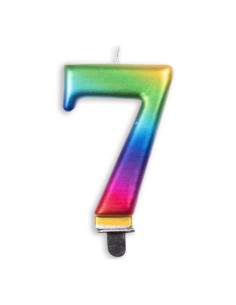 Metallic Kaars Regenboog Nummer 7