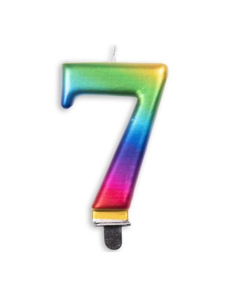 Metallic Kaars Regenboog Nummer 7 //