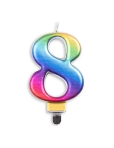 Metallic Kaars Regenboog Nummer 8 //