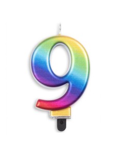 Metallic Kaars Regenboog Nummer 9