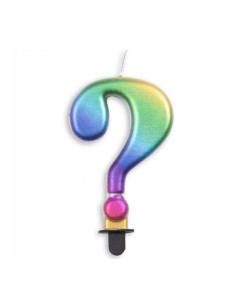 Metallic Kaars Regenboog Vraagteken //