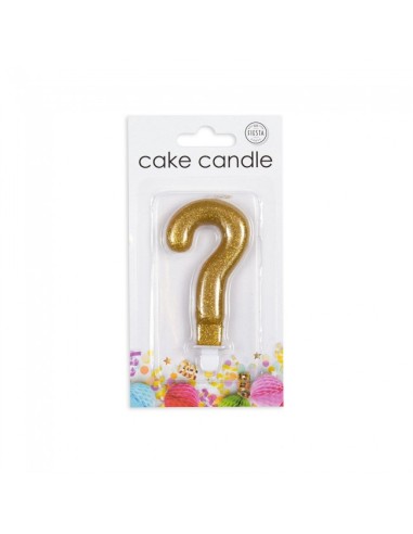 Glitter Kaars Goud Nummer Vraagteken //
