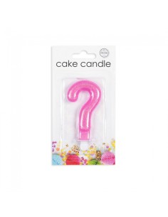 Glitter Kaars Roze Vraagteken // 2