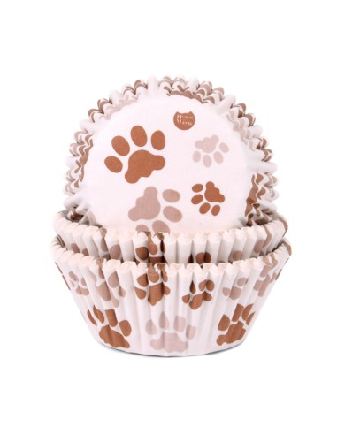 House of Marie Baking Cups Hondenpoot Bruin -50st-