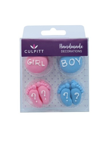 Culpitt Suikerdecoratie Baby Gender Reveal -12st-
