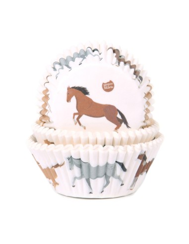 House of Marie Baking Cups Paarden -48st-