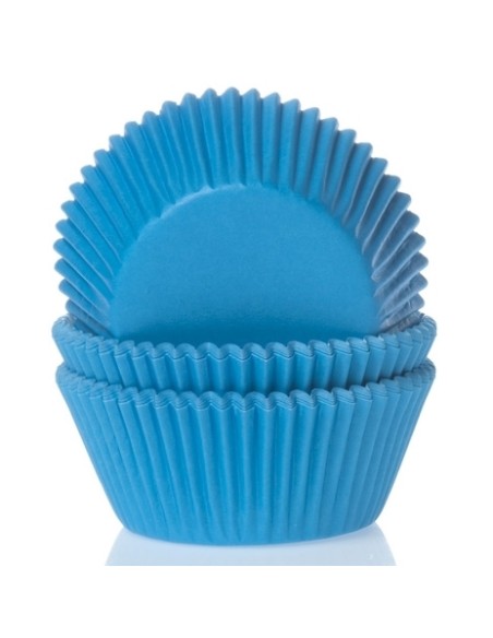 House of Marie Baking Cups Effen Cyaan Blauw (50st)