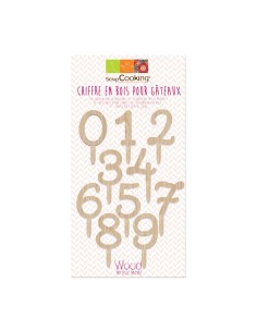 Scrapcooking Taarttopper Hout Nummer Set -10st- 2