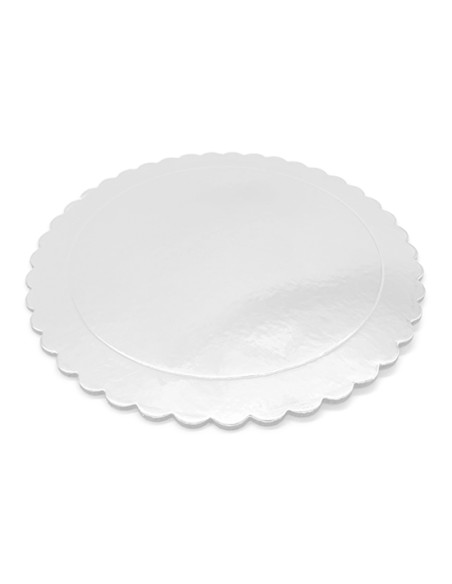 Cake Board Schulp Wit Rond 20cm -1st-