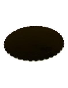 Cake Board Schulp Zwart Rond 30cm -1st-