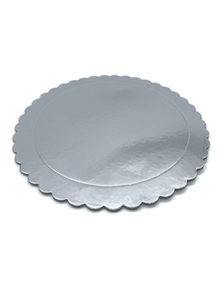 Cake Board Schulp Zilver Rond 20cm -1st-