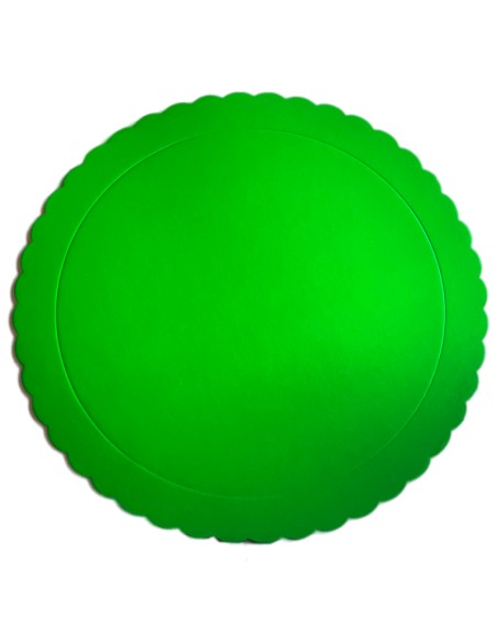 Cake Board Schulp Groen Rond 20cm -1st-