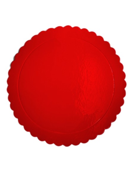 Cake Board Schulp Rood Rond 35cm -1st-