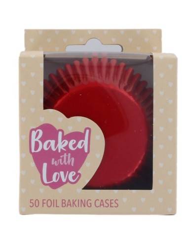 Baked with Love Folie Baking Cups Rood -50st-