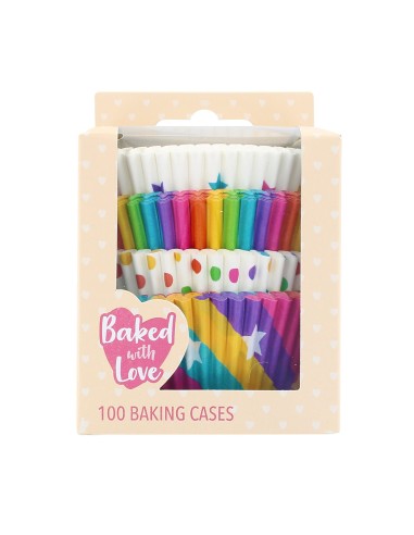 Baked with Love Baking Cups Regenboog -100st-