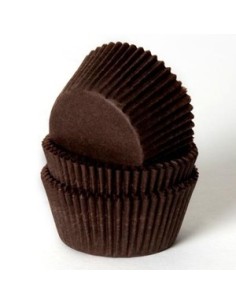 House of Marie Mini Baking Cups Effen Bruin (60st)