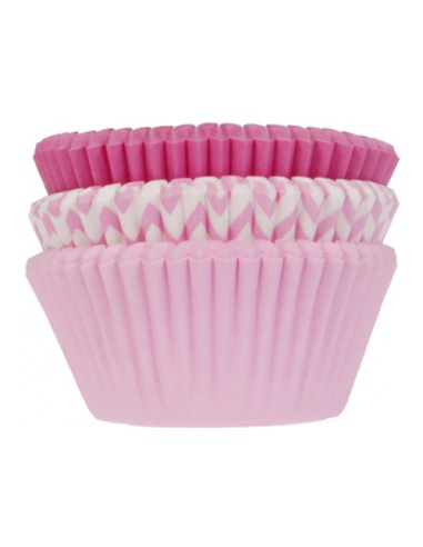 House of Marie Baking Cups Assorti Roze -75st-