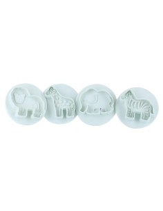 Cake Star Plunger Uitsteker Set Dierentuin Dieren -4st-