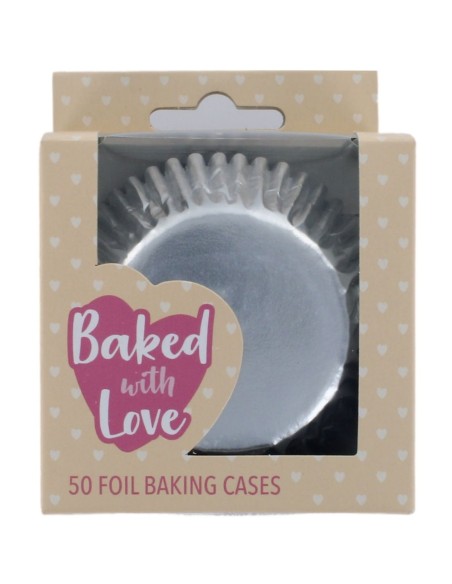 Baked with Love Folie Baking Cups Zilver -50st-