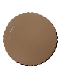 Cake Board Schulp Bruin Rond 25cm -1st-