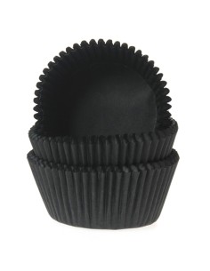 House of Marie Baking Cups Effen Zwart (50st)