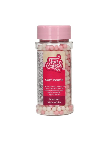 FunCakes Zachte Parels Roze/Wit Medium -60gr-
