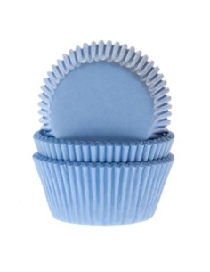 House of Marie Mini Baking Cups Effen Licht Blauw (60st)