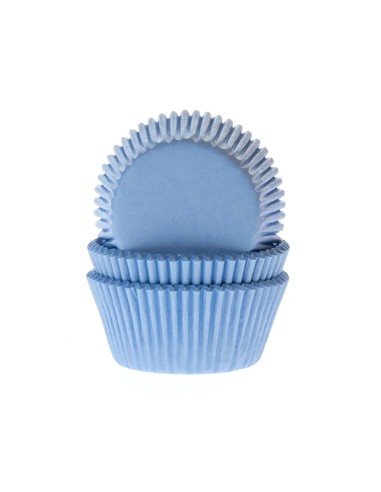 House of Marie Mini Baking Cups Effen Licht Blauw (60st)
